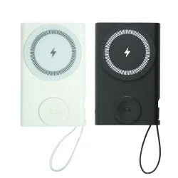 Magnetic Wireless Charging Powerbank Black and White