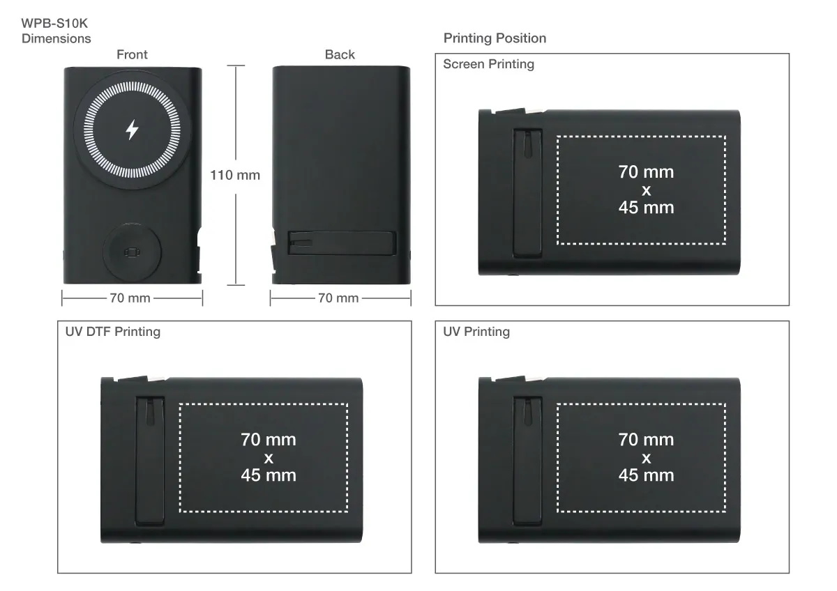 Magnetic Wireless Charging Powerbank Printing Details