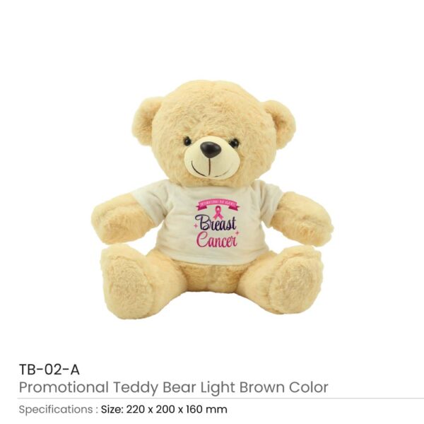 Teddy Bear Toys with Breast Cancer Awareness Logo Small Size