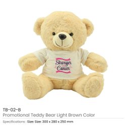 Teddy Bear Toys with Breast Cancer Awareness Logo Big Size