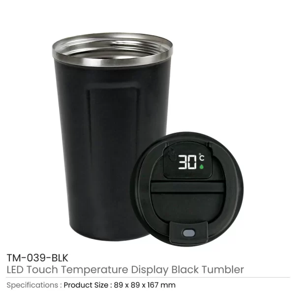 Temperature Display Black Tumbler Details