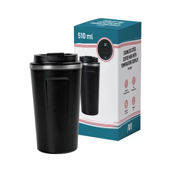 Temperature Display Black Tumbler with Box