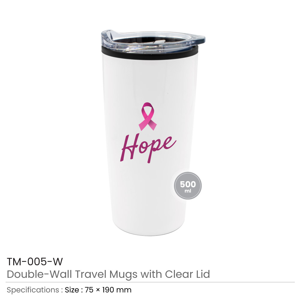 Travel-Mug-with-Breast-Cancer-Logo-TM-005-W