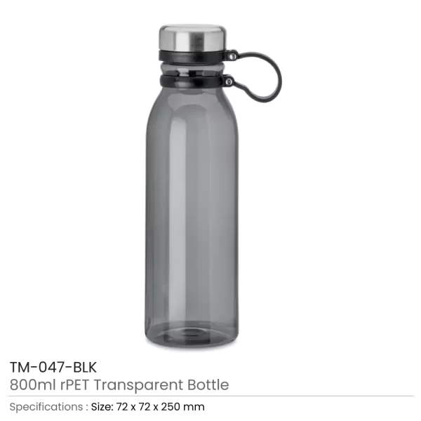 rPET Transparent Bottles Black