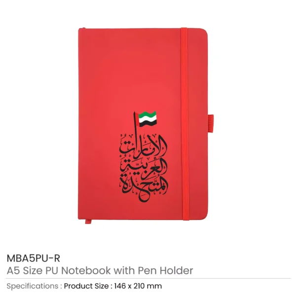 UAE Day PU Notebooks Red