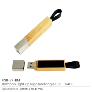 Bamboo LED Logo USB Details