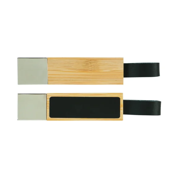 Bamboo LED Logo USB Front and Back