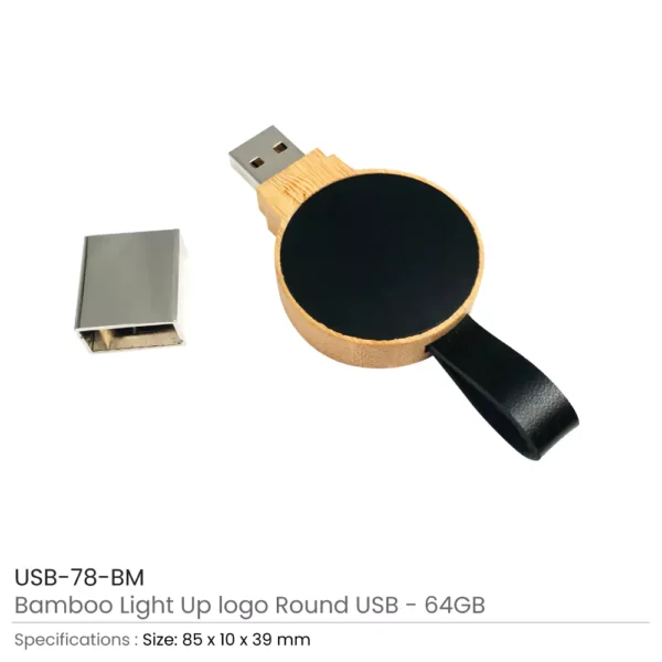 Round LED Logo USB Details