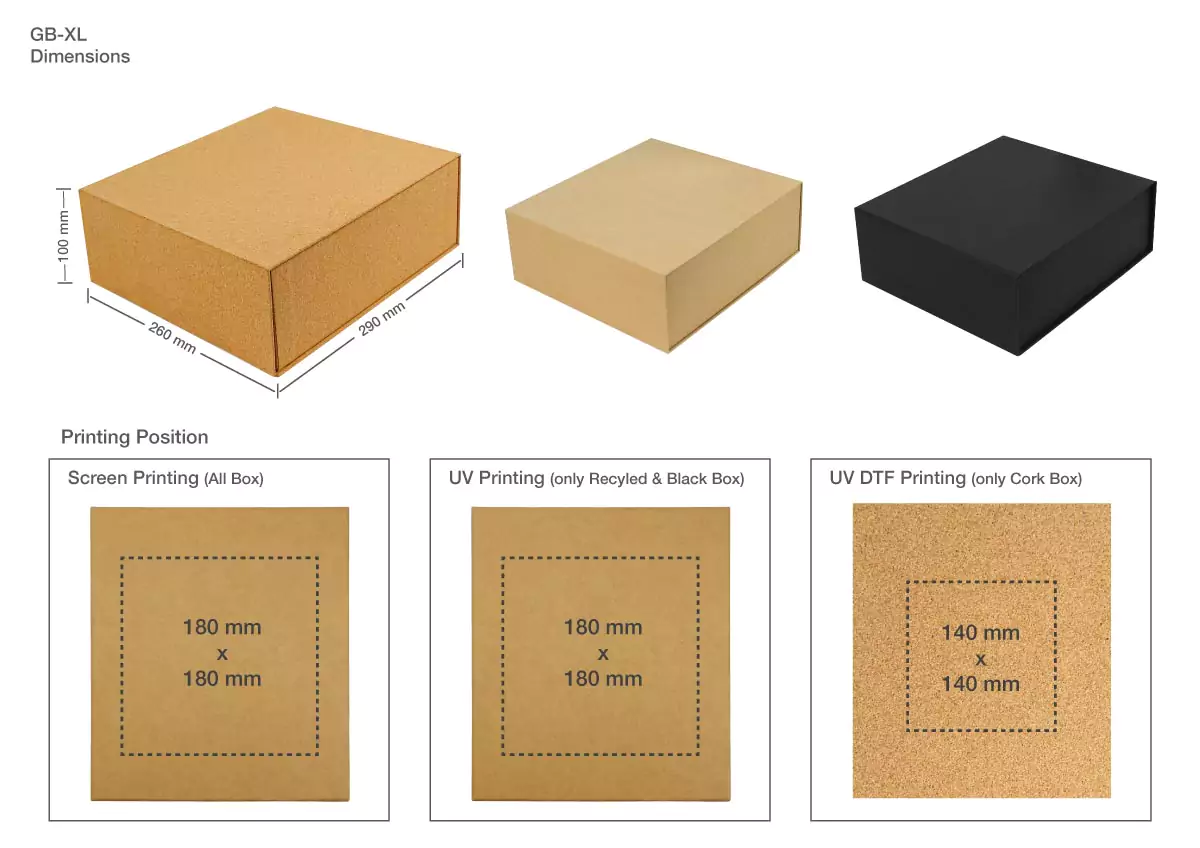 XL Magnetic Gift Box Printing Details