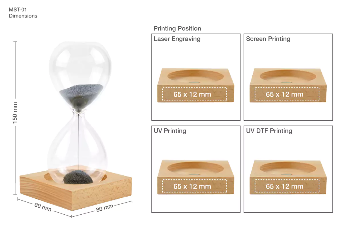 Magnetic Sand Timer Base Printing Details