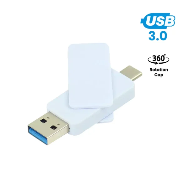 OTG White Swivel USB Blank