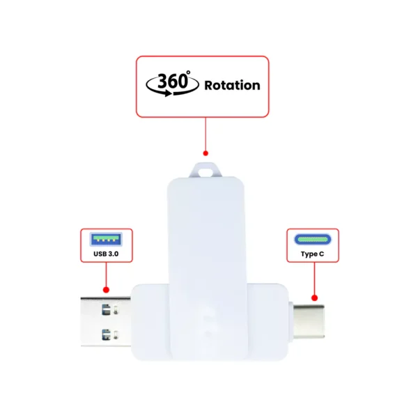 OTG White Swivel USB Details