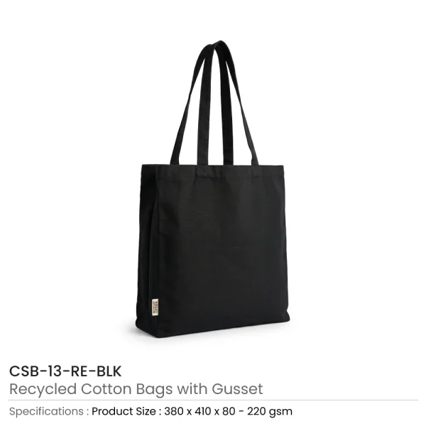 Recycled Cotton Tote Bag Black