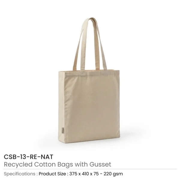 Recycled Cotton Tote Bag Beige