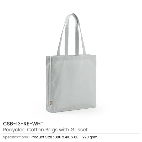 Recycled Cotton Tote Bag White