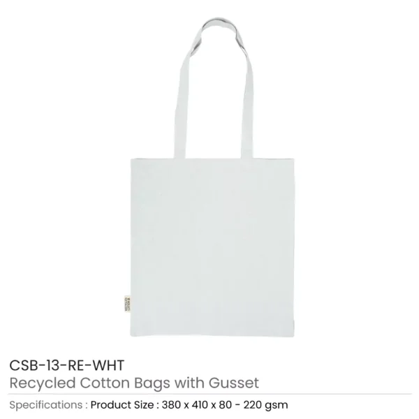 Recycled Cotton Tote Bags White