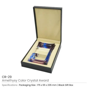 Amethyst Color Crystal Awards with Box