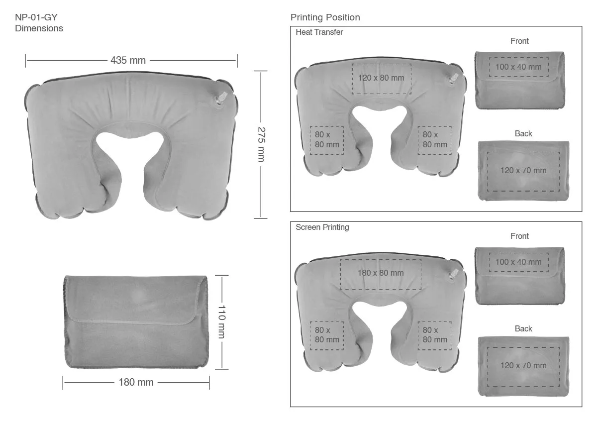 Inflatable Neck Pillow Printing Details