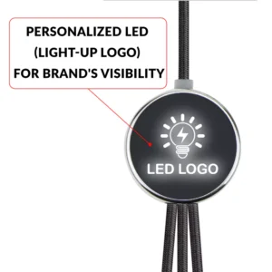 3-in-1 Multi-Charging long cable 105cm with Light Up Logo - Image 3