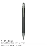 Stylus Spinner Pens Black
