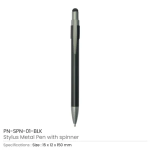 Stylus Spinner Pens Black