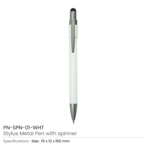 Stylus Spinner Pens White