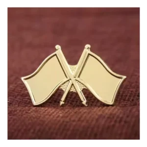 Twin Flag Metal Badge Sample