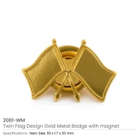 Twin Flag Badge with Magnet