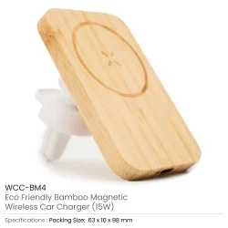 Bamboo Wireless Car Charger Details