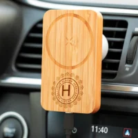 Branding Bamboo Wireless Car Charger