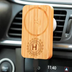 Branding Bamboo Wireless Car Charger