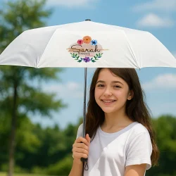 Branding Bi-Fold Umbrella in White