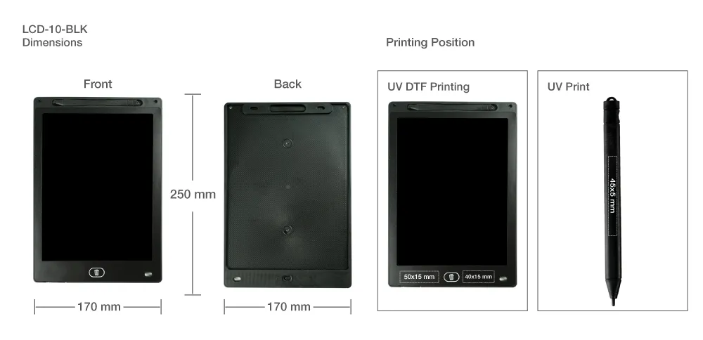 10-Inch LCD Writing Tablet Printing Details