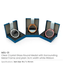 Glass Medals with Metal Frame