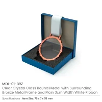 Glass Medals with Bronze Frame