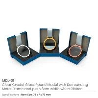 Glass Medals with Metal Frame