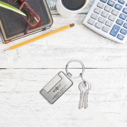 Branding Metal Keychain Silver