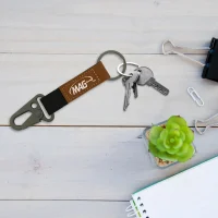 Laserable PU Leather Keychains with Sling Snap Hook - Image 2