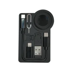Charging Cable Kit in Black Color Open View