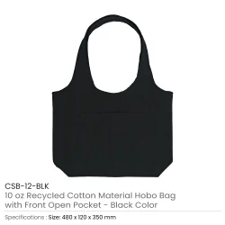 Cotton Hobo Bags Black