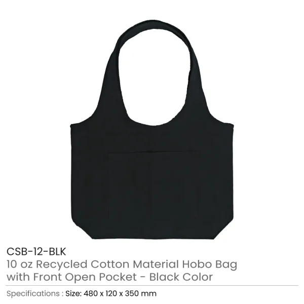 Cotton Hobo Bags Black