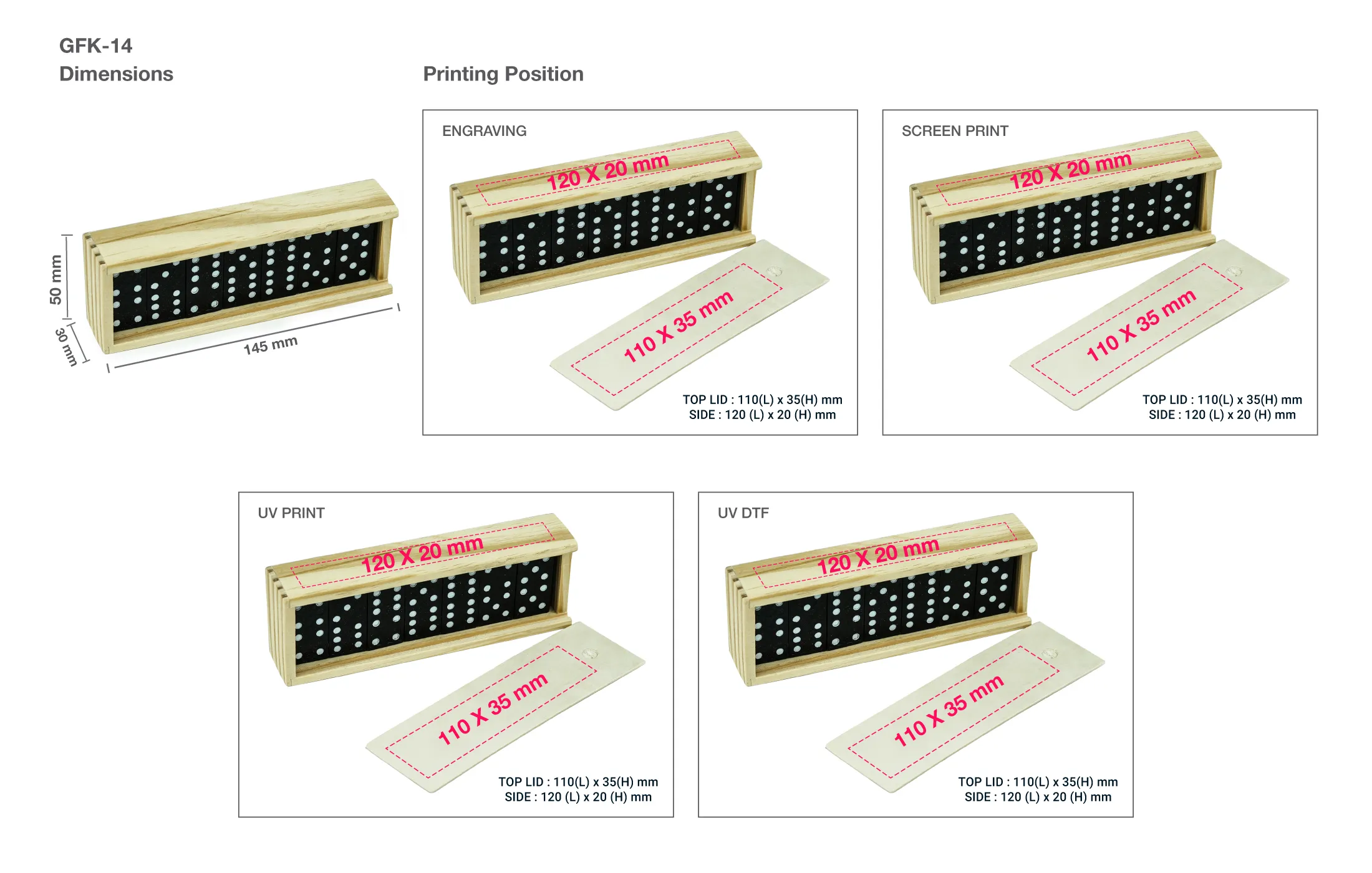 Domino Set Game Printing Details