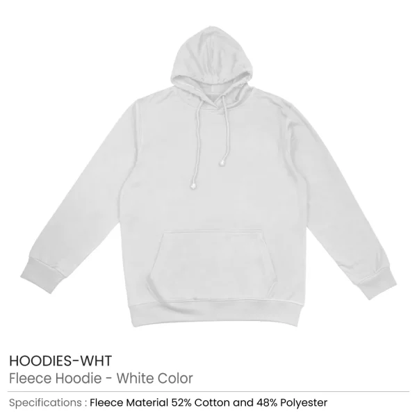 Fleece Hoodies White Color