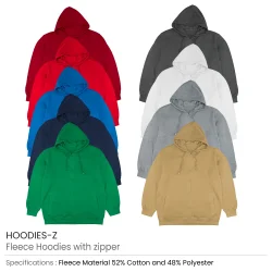 Fleece Hoodies with Zipper Details