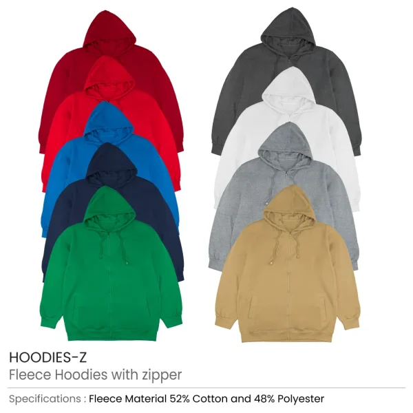 Fleece Hoodies with Zipper Details