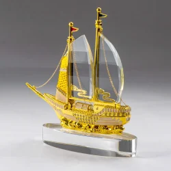 Golden Boat Shape Memento full view