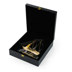 Golden Boat Shape Memento with Box