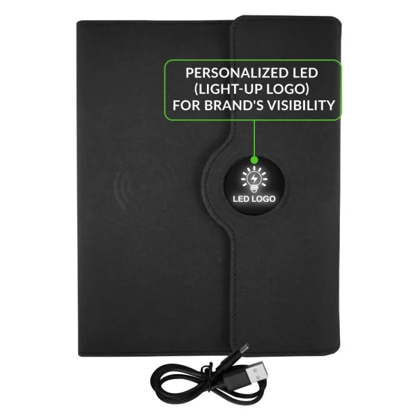 Powerbank Portfolio Notebook LED Logo