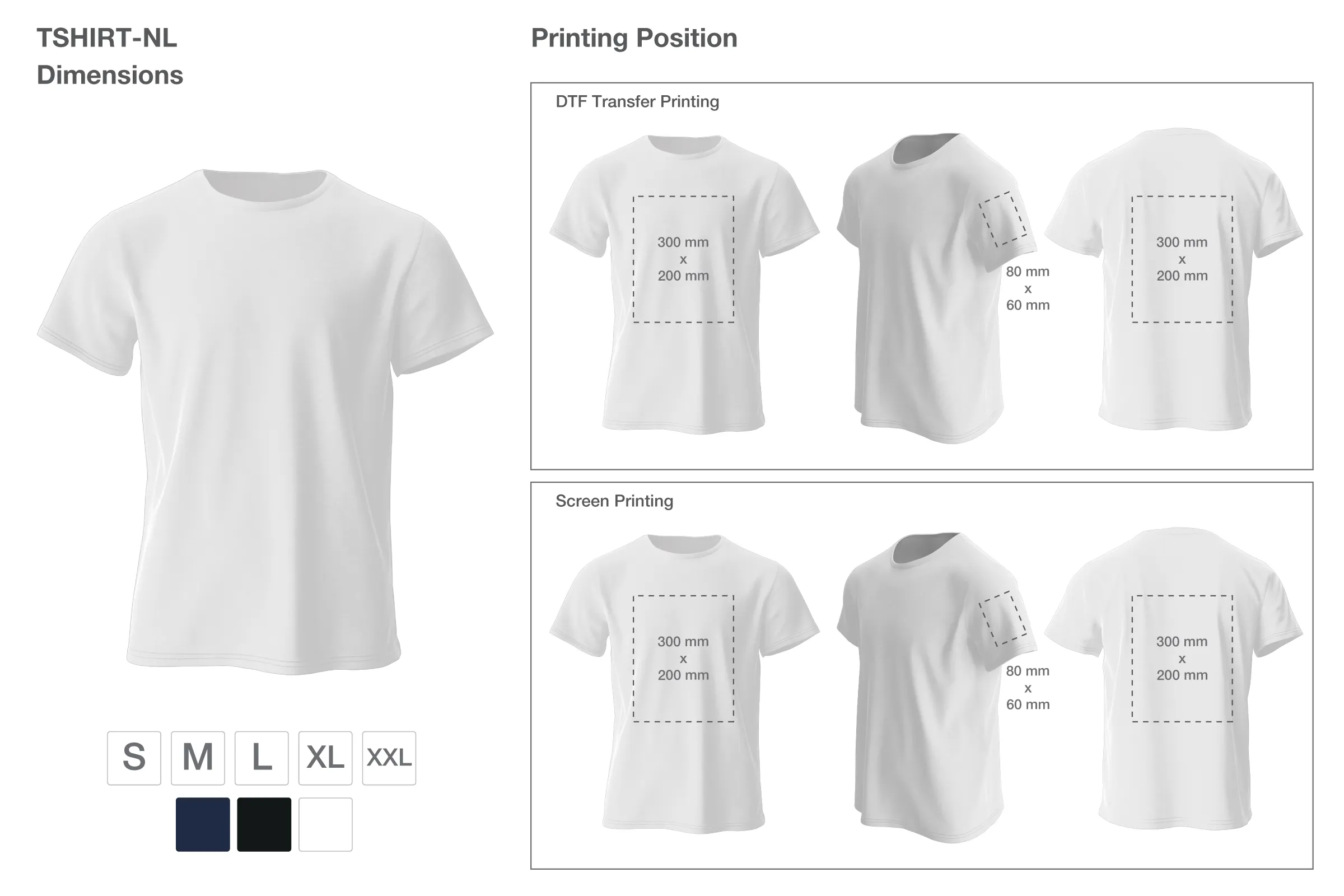 Nextt Level Bio-Washed Round Neck T-Shirt Printing Area Details