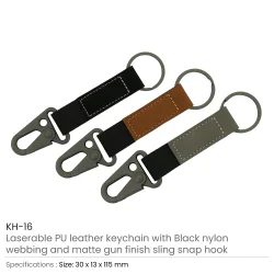 Laserable PU Leather Keychain Details